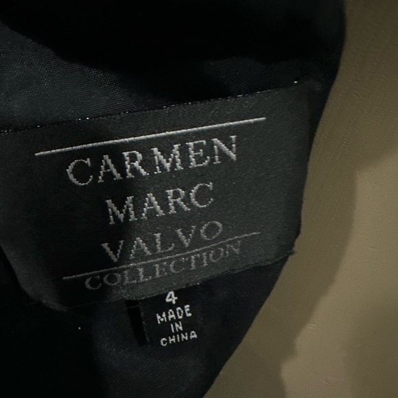 CARMEN Carmen Marc Valvo Dress Size 4 Women Black Lace Sequin Black Small Beaded - Picture 6 of 7